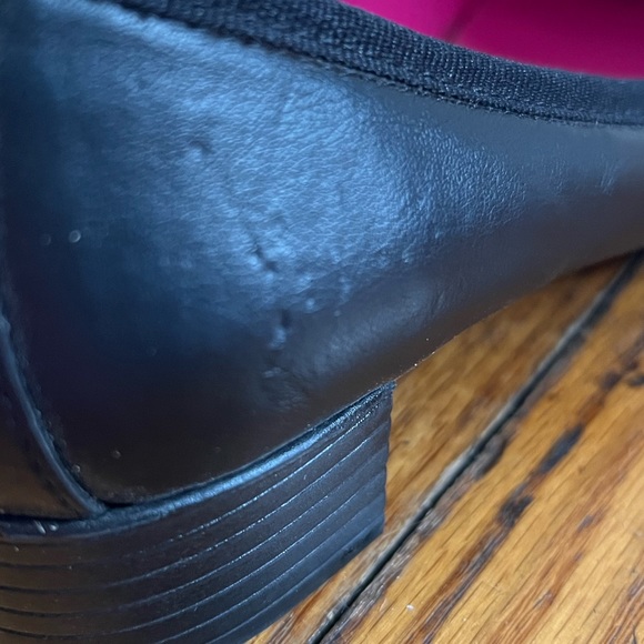 Chaps Black Leather Ballerina Flats, Size 8 - Picture 4 of 5